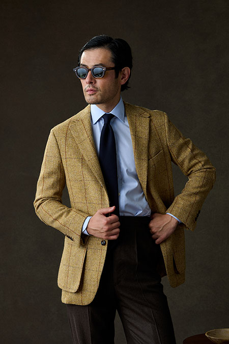 Fall/Winter 2025 Lookbook                                                                                                                                                                                                                                 , Harris Tweed Windowpane Jacket - Holland & Sherry