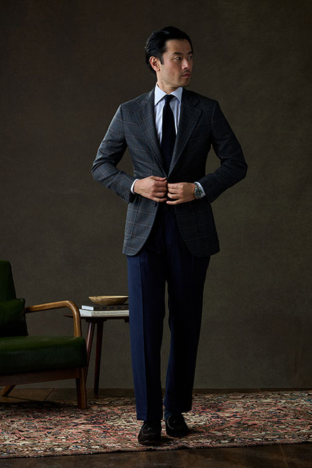 Fall/Winter 2025 Lookbook                                                                                                                                                                                                                                 , Charcoal & Brown Plaid Sportcoat