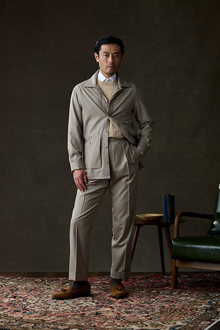 Light Tan Flannel Overshirt & Trousers