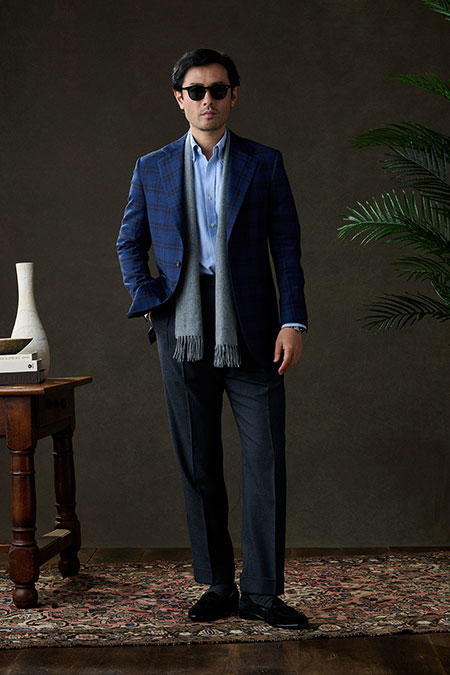 Fall/Winter 2025 Lookbook                                                                                                                                                                                                                                 , Blue & Brown Plaid Sportcoat