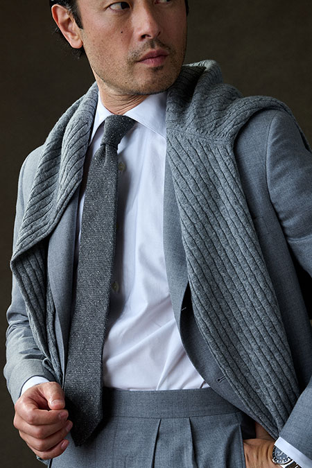 Fall/Winter 2025 Lookbook                                                                                                                                                                                                                                 , Light Gray Flannel Suit