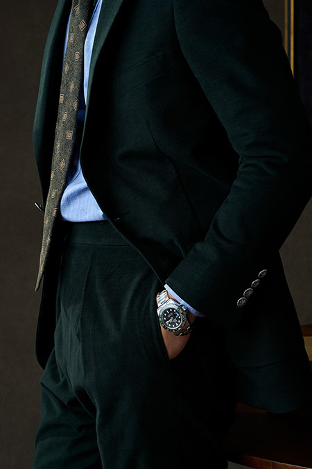 Green Moleskin Suit