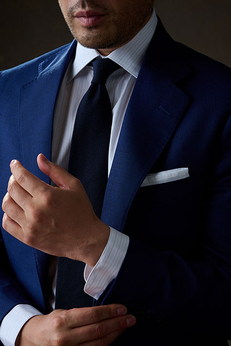 Royal Blue Tic Weave Suit