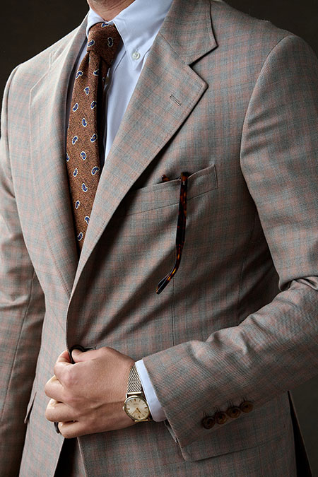 Tan & Orange Check Suit