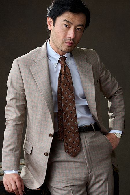 Tan & Orange Check Suit