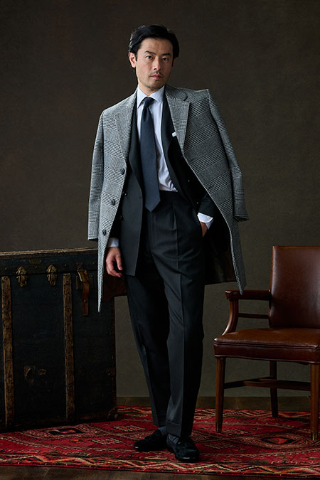 Black & White Plaid Top Coat - Holland & Sherry