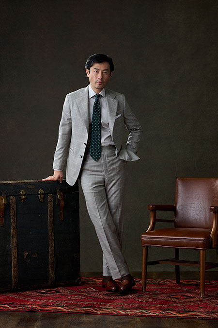 Fall/Winter 2025 Lookbook                                                                                                                                                                                                                                 , Taupe Windowpane Suit
