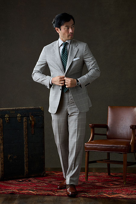 Taupe Windowpane Suit