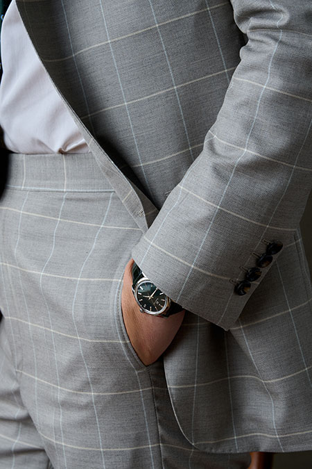Taupe Windowpane Suit