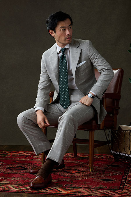 Taupe Windowpane Suit