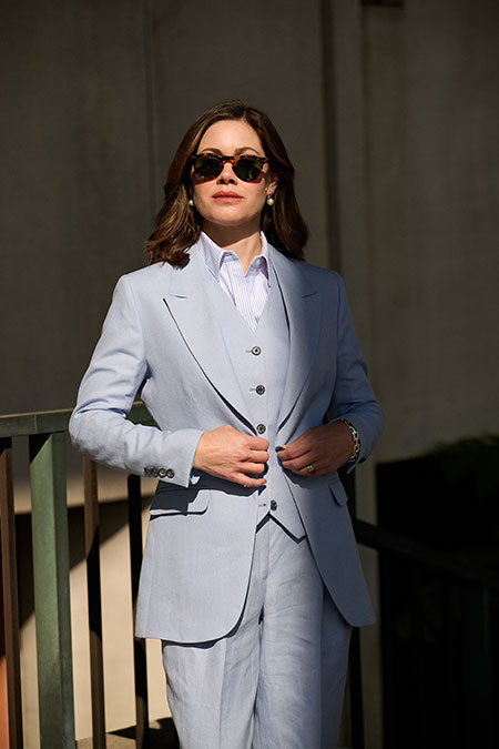 Powder Blue Crushed Linen Vest