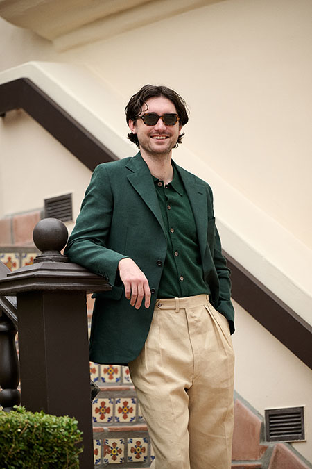 Trunk Shows                                                                                                                                                                                                                                               , Forest Green Crushed Linen Sport Coat