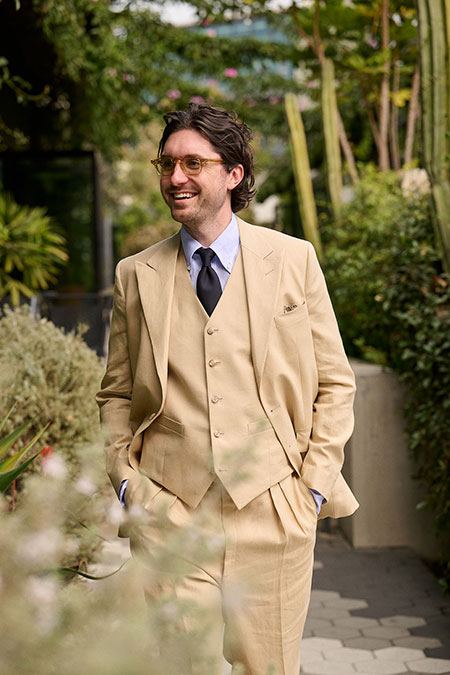 Trunk Shows                                                                                                                                                                                                                                               , Tan Crushed Linen Suit
