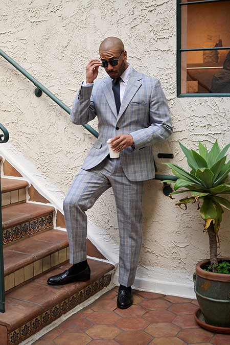 Trunk Shows                                                                                                                                                                                                                                               , Lt Gray Plaid Crushed Linen Suit