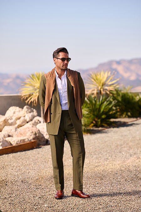 Olive Double Breasted Suit
