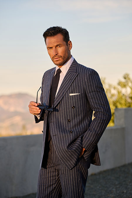 Trunk Shows                                                                                                                                                                                                                                               , Navy Pinstripe Linen Suit