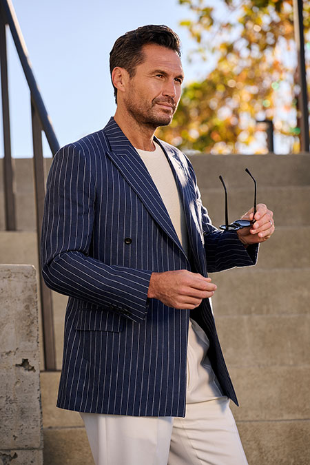 Navy Pinstripe Sport Coat