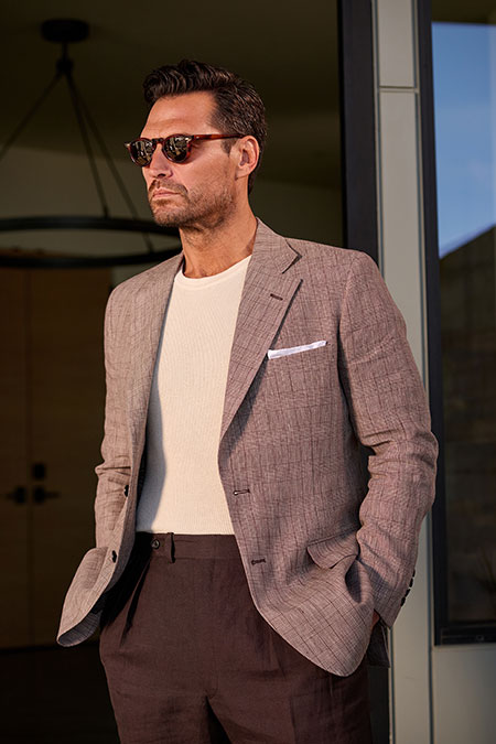 Brown Glen Plaid Linen Sport Coat