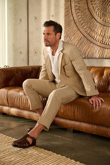 Stripe Tan Suit
