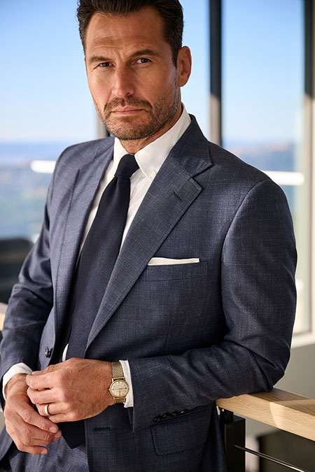 Trunk Shows                                                                                                                                                                                                                                               , Navy Wool Silk Linen Suit