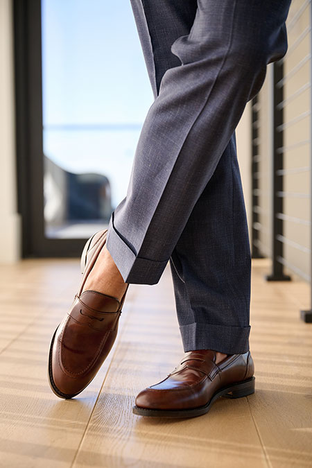 Navy Wool Silk Linen Suit