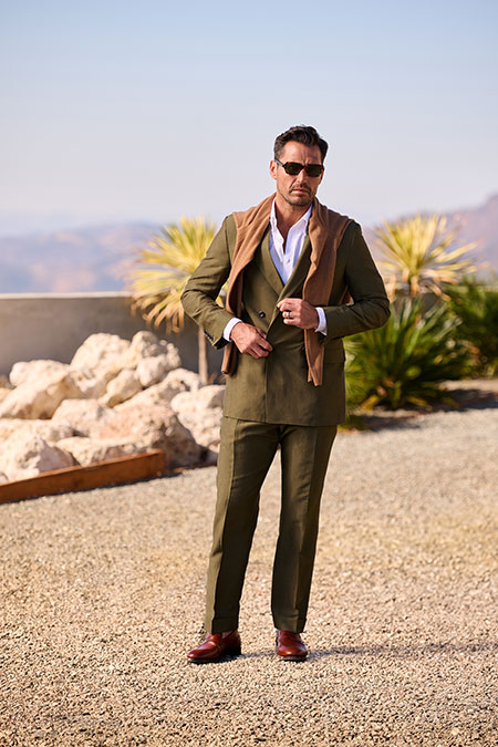 Olive Double Breasted Suit