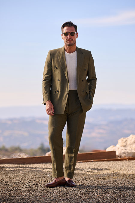 Olive Linen Suit