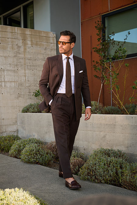 Brown Linen Suit