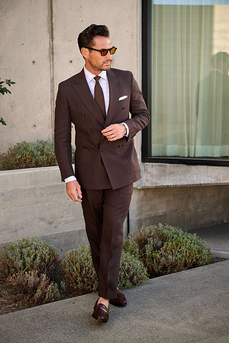 Brown Linen Suit