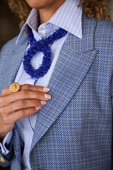 Blue Textured Blazer