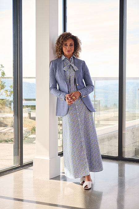 Blue Print Shirt Dress