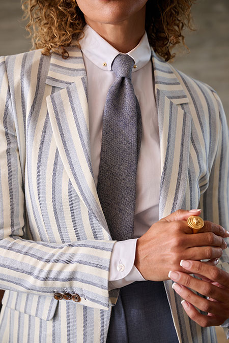 White & Blue Stripe Jacket