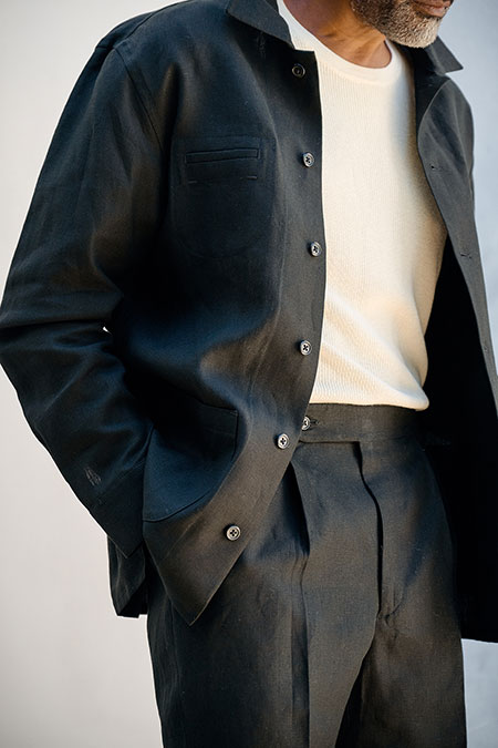 Black Linen Overshirt