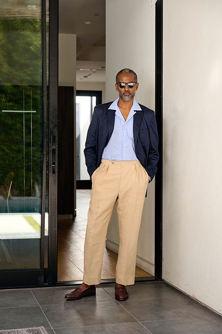 Navy Knit Lounge Coat