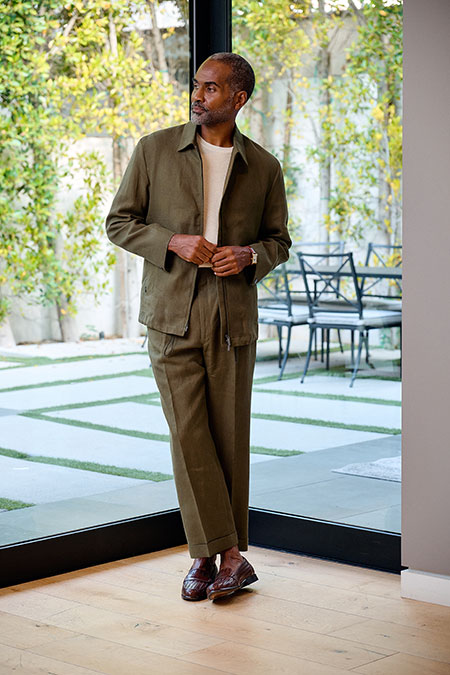 Forest Green Linen Trouser