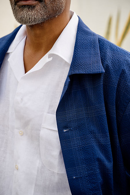 Plaid Seersucker Overshirt