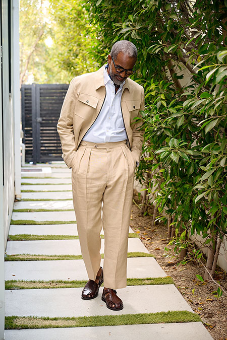 Tan Linen Trucker Jacket
