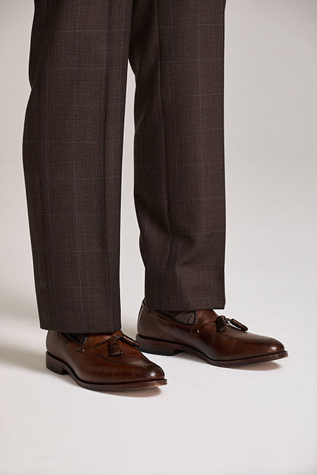 Men's Custom Capsule                                                                                                                                                                                                                                      , 100% Merino Wool Brown Glen Plaid Suit