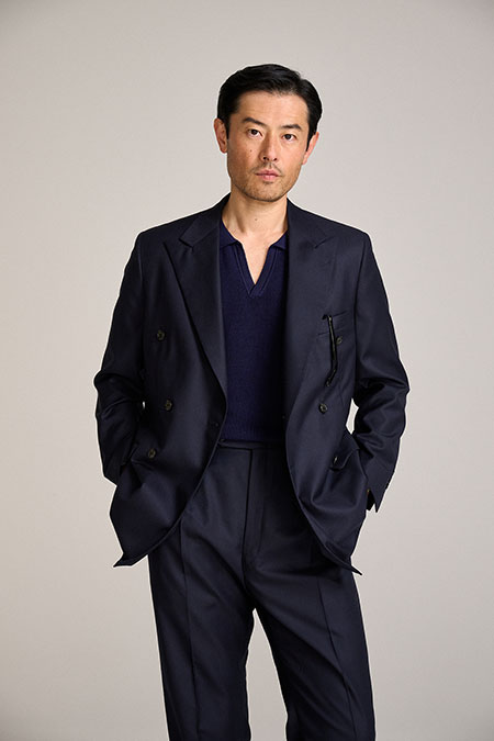 100% Super 120s Wool Double Breasted Navy Suit