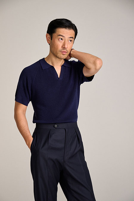 Men's Custom Capsule                                                                                                                                                                                                                                      , Navy Johnny Collar Polo