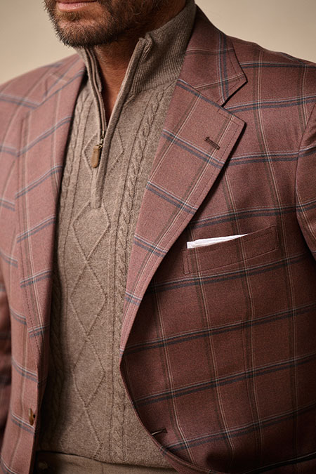 Men's FW26 Lookbook                                                                                                                                                                                                                                       , Rust Windowpane Sportscoat