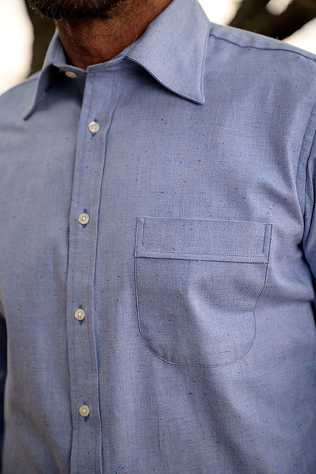 Men's FW26 Lookbook                                                                                                                                                                                                                                       , Blue Donegal Shirt