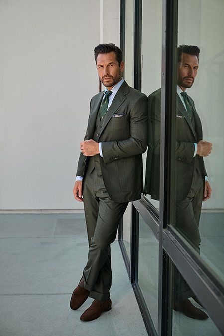 Men's FW26 Lookbook                                                                                                                                                                                                                                       , Olive Glen Plaid Suit