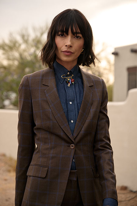 Brown & Blue Windowpane Jacket