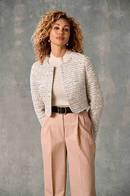 White Fancy Bolero Jacket - Holland & Sherry