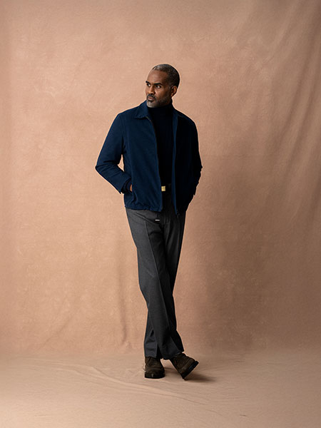 Navy Moleskin Driver Jacket