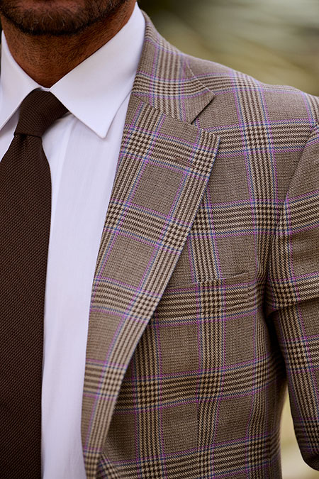 Spring Summer 26 Men's Lookbook                                                                                                                                                                                                                           , Tan Glen Plaid Jacket