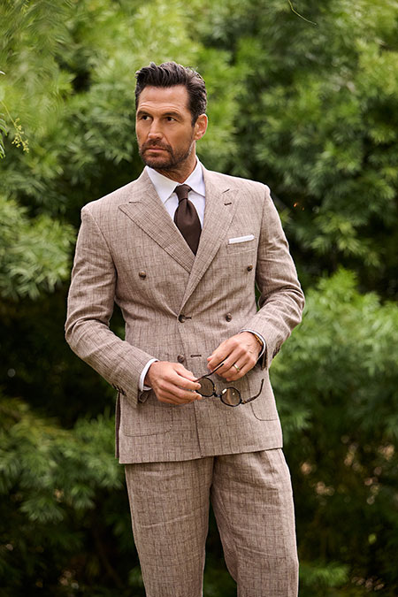 Brown & Cream Glen Check Suit
