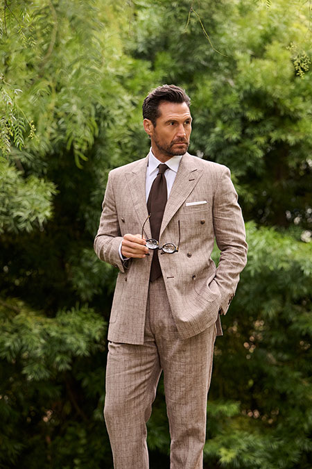 Brown & Cream Glen Check Suit