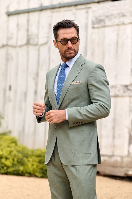 Olive Wool/Silk/Linen Suit